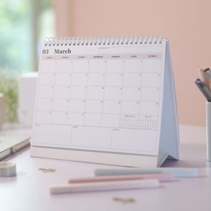 SCONY.G | MINIMALIST DESKTOP PLANNER CALENDAR 2026 | 24 * 18 CM | WRITABLE PAGES